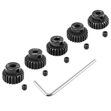 Imagem de HobbyPark Metal Steel 48P Pinion Gear Set 3.175mm Shaft Hole 22T 23T 24T 25T 26T 48 Pitch Motor Gears Kit for RC Car (5-Pack)