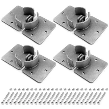 Imagem de QWORK Cadeados de bloqueio e ferrolho de disco, pacote com 4 cadeados de aço de alta segurança com chaves para caminhões, portões, vans e máquinas de venda automática