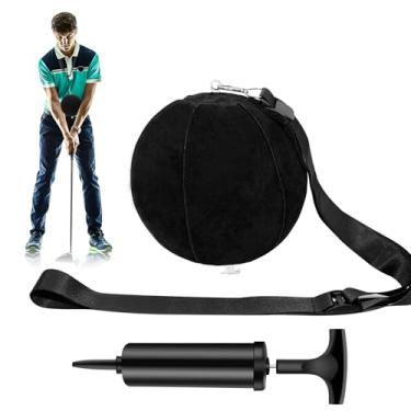 Imagem de Bola de treinamento de golfe, bola inteligente para treinamento de golfe, bola inflável de treinamento com bomba de enchimento e cordão ajustável, assistente de treinamento de swing de golfe