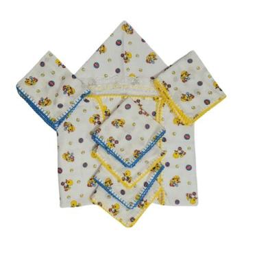 Imagem de Fraldas Estampadas 1 Toalha de Banho 2 Ombro e 4 Boca - Néia Artesanat