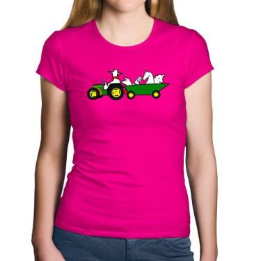 Imagem de Baby Look Algodão Fazendeiro - Foca na Moda, Rosa, GGG