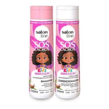 Imagem de Kit Shampoo e Condicionador Sos Cachos Kids Salon Line 300ml, Kit Sham