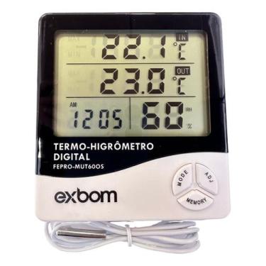 Imagem de Termo Higrômetro Com Sensor Externo E Certificado Calibração - Exbom, 