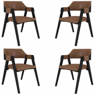 Imagem de Kit 4 Cadeiras Sala de Jantar e Jogos Carteados Madeira Maciça Poker P