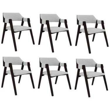 Imagem de Kit 6 Cadeiras Sala de Jantar e Jogos Carteados Madeira Maciça Poker L