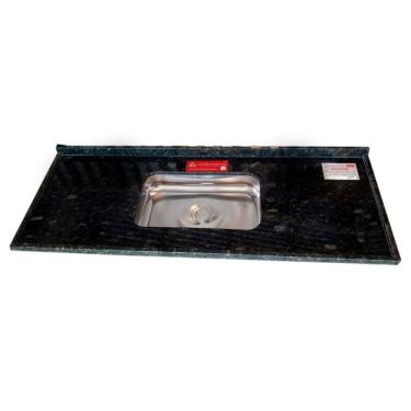 Imagem de Pia de Cozinha Granito  Ubatuba 180cm Standard Cuba Simples L.A. Pias e Granitos Verde Ubatuba