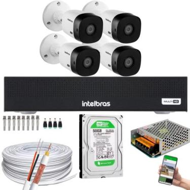 Imagem de Kit Intelbras 4 Cam 1220b Fullhd Dvr Mhdx 3004-C Full Hd C/ Hd