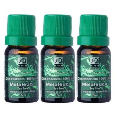 Imagem de Kit 3 Oleo Essencial de Melaleuca Tea Tree Puro 10 ML Original RHR