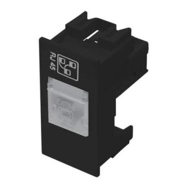 Imagem de Módulo Tomada Rede Informática Rj45 Preto Fame Habitat Black 4041