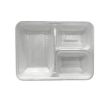 Imagem de Marmitex de Isopor 900ml Retangular sem tampa 3 divisórias com 50 unid
