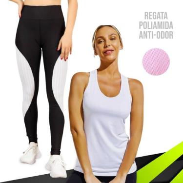 Imagem de Camiseta REGATA DRY FIT MALHA FRIA POLIAMIDA + Calça LEG LEGGING REDIN