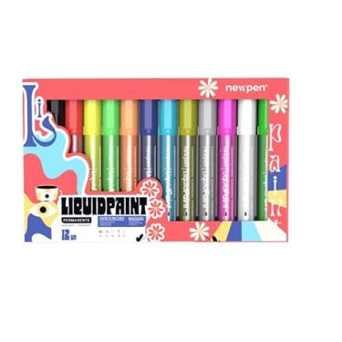Imagem de Marcador Permanente Newpen Liquid Paint 12 Cores