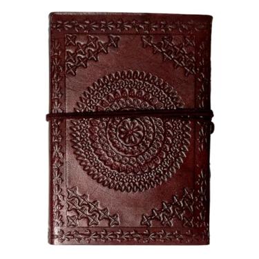 Imagem de Diário de couro Purpledip (Diary Notebook) 'Divine Chakra': Papel naturalmente tratado em capa de couro para presente corporativo ou lembrete pessoal (11113)