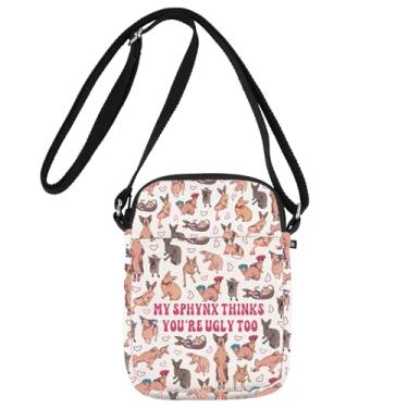 Imagem de JNIAP Bolsa tiracolo Sphynx Cat Mom Presentes Sphynx Cat Dono Presentes Sphynx Cat Dono Bolsa de Ombro, My Sphynx Cb