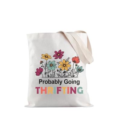 Imagem de JXGZSO Thrifting Shoulder Bag Probably Going Thrifting Tote Bag Thrifter Gift Thrift Store Shopping Lover Gift, Bolsa Probably Go Thrift, One Size