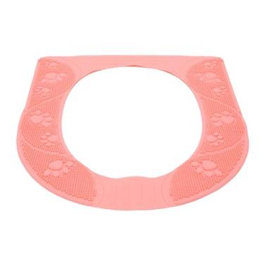Imagem de Assento do Vaso Sanitário de Silicone Antiderrapante Lavável Capa de Assento do Vaso Sanitário para Banheiro Colorfast (Rosa)