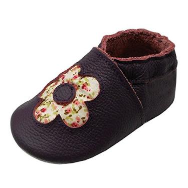 Imagem de YIHAKIDS Mocassim de Couro Macio para Bebês Unissex 0 – 36 meses, Roxa, 18-24 Months Toddler
