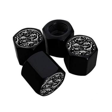 Imagem de Tampas de haste de válvula de pneu de metal, pacote com 4, tampas de haste de roda de carro, tampas de válvula de ar universais de alumínio para carros, caminhões, SUVs, bicicletas, motocicletas,