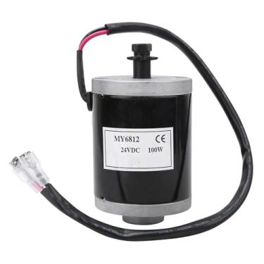 Imagem de MY6812 24V 100W Motor elétrico escovado com polia de correia Motor pequeno de alta velocidade para scooter elétrico, E Bike; Construção em alumínio, silenciosa, compatível com