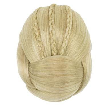 Imagem de IMISSU Cobertura de cabelo trançado chignon dançarina rosquinha pedaços de cabelo scrunchies coque de cabelo peruca grampos updo (M3 Loira Suja)