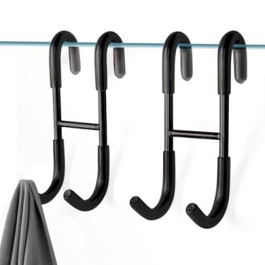 Imagem de eispap Ganchos de porta de chuveiro, ganchos de toalha para banheiros, porta de vidro sem moldura, gancho de aço inoxidável SUS 304 resistente para toalhas, rodo, bucha, barbeador, roupão, pacote com