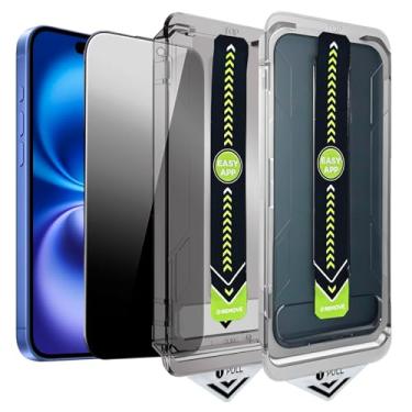 Imagem de SOOPUR Pacote com 2 protetores de tela de privacidade, película de vidro temperado anti-espião aprimorada de 25°, remoção automática de poeira, instalação fácil e rápida com kit de alinhamento