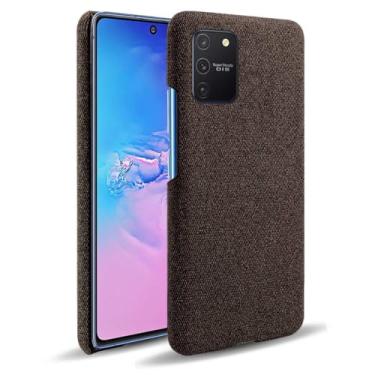 Imagem de Capa para Samsung Galaxy M80S,Capa desenhada em lona,Case Protetora Ultrafina com Empunhadura Macia,Design em Tecido Antichoque e Antiarranhões-Brown