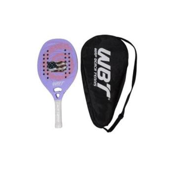 Imagem de Raquete beach tennis carbono 3k wbt american com capa raqueteira tenis