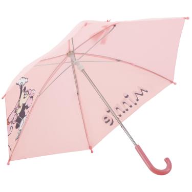 Imagem de Concept One Guarda-chuva infantil Disney Minnie Mouse com fita borboleta, dobrável manualmente, à prova de vento, leve e embalável para viagens, arco de 67 cm, rosa, rosa