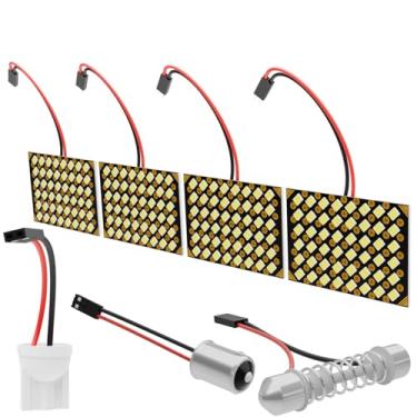 Imagem de Siweex Luz LED para painel de carro – 48 peças 2835 chips de LED, DC 12V, lâmpada ajustável de 31 mm-42 mm, 3 adaptadores (W5W, Ba9s, 31 mm-42 mm), fita dupla face para fácil instalação, iluminação