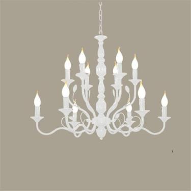 Imagem de Candelabro Simples Americano LED Personalidade Criatividade Sala de Estar Restaurante Quarto Estudo Villa Hotel Café Bar Clothing Store Lâmpada Pendente (A Branco A 12 luzes)