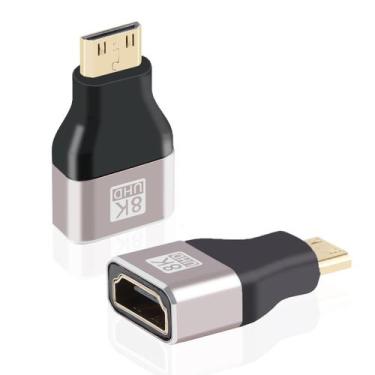 Imagem de Adaptador AIMHDUTY Mini HDMI para HDMI 8K @60Hz 4K @144Hz, pacote com 