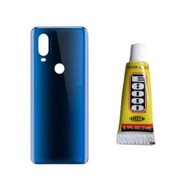 Imagem de Tampa Traseira Para Moto One Vision P50 Azul + Cola 3Ml - inova