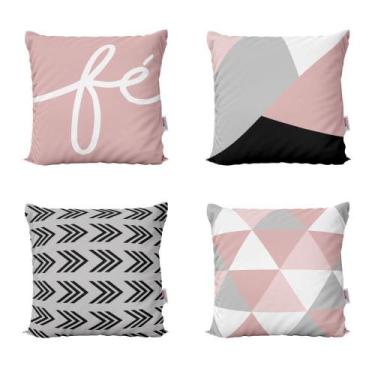 Imagem de Almofadas Decorativas Rosa Com Frases Fé Para Sofá 40X40 - Novadecora