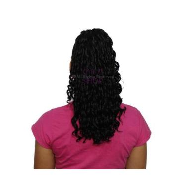 Imagem de Aplique Rabo De Cavalo Piranha Afro Preto Fibra Futura 45 Cm - C e c s