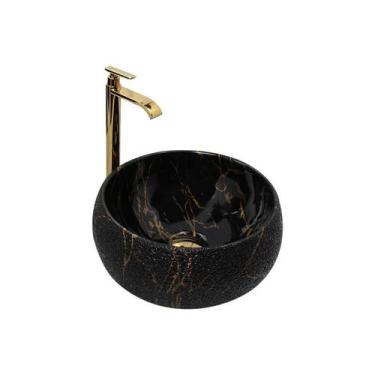 Imagem de Cuba Pia Louça Cerâmica Apoio Banheiro 39X39Cm Black Pearl - Smart Nor