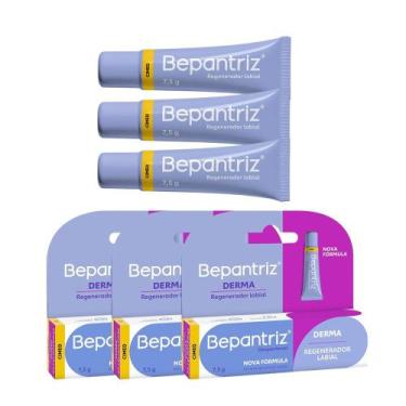 Imagem de Kit 3 Creme Labial Bepantriz Derma Regenerador Labial 7,5ml