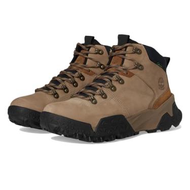 Imagem de Timberland Bota masculina Motion Scramble Mid com cadarço impermeável para caminhada, Nobuck bege médio, 45