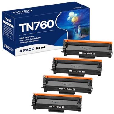 Imagem de Forzik Substituição De Cartucho Toner Compatível Para Brother Tn760 Tn-760 Tn730 Tn-730 Alto Rendimento Com Impressora Dcp-L2550Dw Hl-L2350Dw Mfc-L2710Dw (4 Preto)