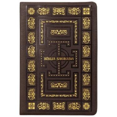 Imagem de Livro - Bíblia Sagrada Católica, Letra Grande, Molduras, Couro-soft ma