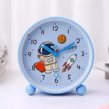 Imagem de Despertador quarto despertador alto, 10 cm, silencioso, sem tique-taque com luz noturna, despertadores infantis para quartos cabeceira relógio de mesa (cor: D) (1)