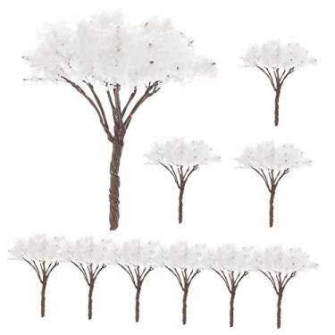 Imagem de ERINGOGO 10 peças de decoração de árvore de flores falsas, adereços realistas de flores falsas para festa de centro de mesa e decoração de micro cenas, design requintado para paisagens de modelo e