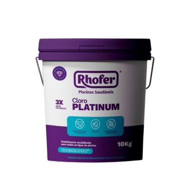 Imagem de Cloro Para Piscina Rhofer Balde 10kg – Cloro Ativo em Pó Estabilizado Para Todos os Tipos de Piscina 35% até 60% (Platinum)