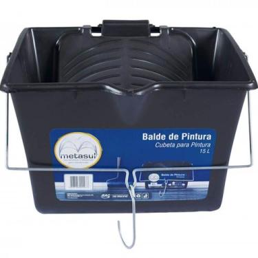 Imagem de Balde de Pintura Preto 15 Litros - 012501017 - METASUL - Ibmf