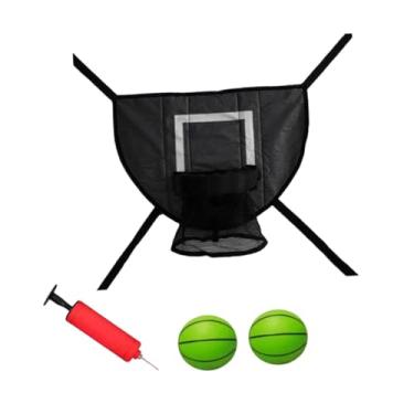 Imagem de YIJU Mini cesta de basquete para trampolim, leve, resistente, para acessórios de fixação em trampolim e gol de basquete, Preto