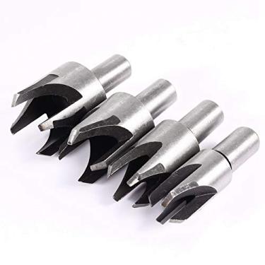 Imagem de Conjunto de Cortador de Plugue de 8 Peças 45# Brocas de Aço Carbono para Marcenaria Com Ferramentas de Hardware Industrial Adequado para Broca de Bancada Haste Redonda, Faz