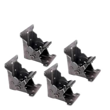 Imagem de 4 peças de suporte de extensão dobrável dobradiça autotravante dobrável com parafusos para pernas de mesa