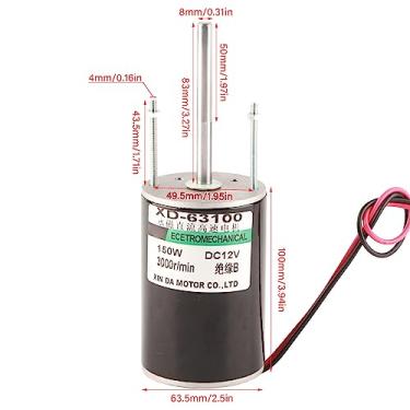 Imagem de Motor DC de Escova de Alta Velocidade de Alta Velocidade de 150W, Rotação CW/CCW, Super Lisonja, Baixo Ruído, Seguro para Uso, 3000/5500rpm, Cortador de Grama, Máquina de Corte,
