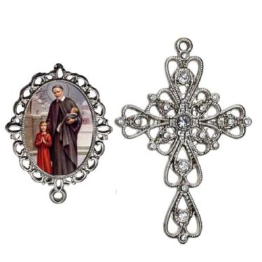 Imagem de Crucifixo Arabesco Terço de Noiva Relicario São Vicente de Paula Peças