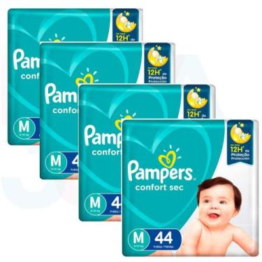 Imagem de Fralda Pampers Confort Sec Tam. M - 6 a 10kg 176 Unidades+toalha umede